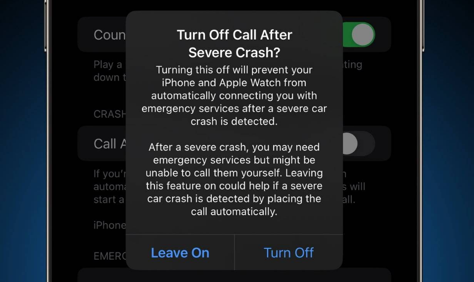 黄南苹果14维修分享 iPhone 14 和 Apple Watch 上关闭崩溃检测 