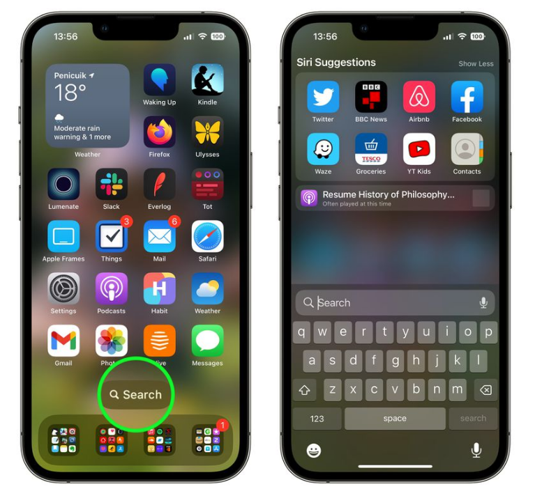 黄南苹果手机维修分享升级到 iOS 16 后，如何删除主屏幕上的搜索按钮 